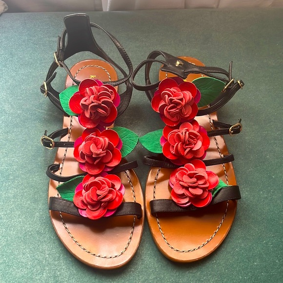 kate spade Shoes Kate Spade New York Black Columbus Rose Gladiator